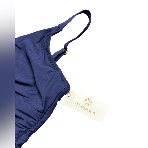 HELEN JON womens navy blue underwire floating tankini top size Small NWT - Picture 7 of 12